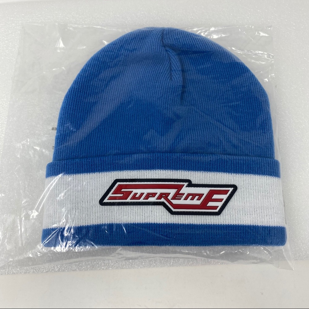 Supreme Cuff Stripe Beanie Blue Hat FW20BN54 - Picture 2 of 5